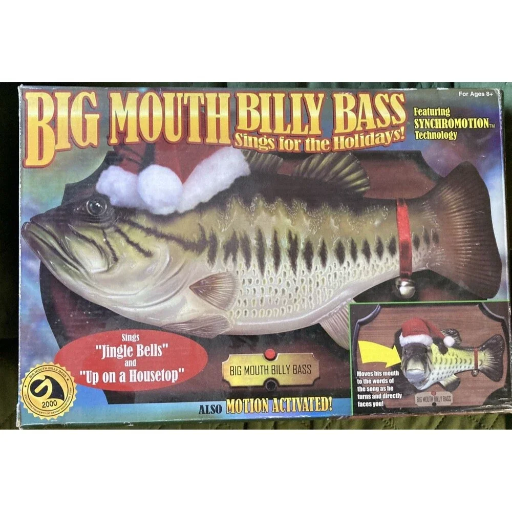 Big Mouth Billy Bass Battery Operated Talking Toy Fish **READ** See Video